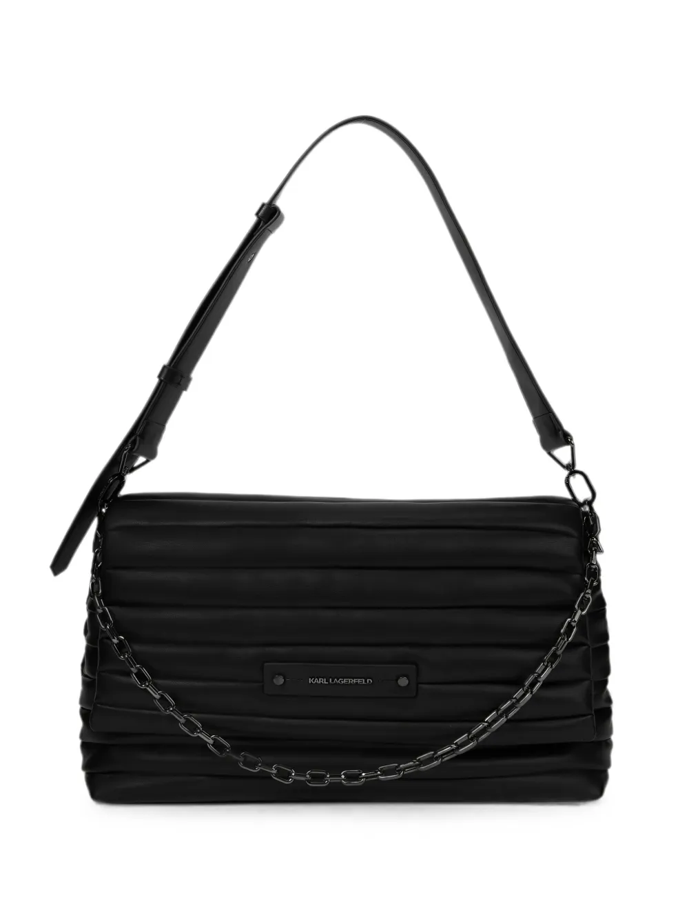 Karl Lagerfeld Mittelgroße K/Essential Schultertasche mit Klappe - Schwarz