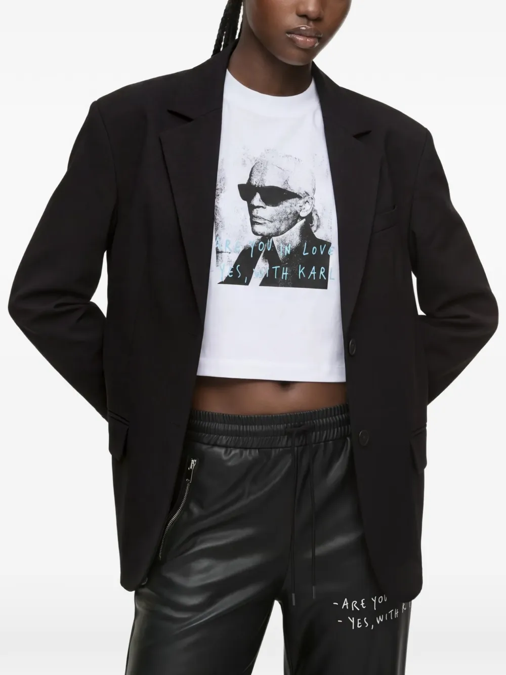 Karl Lagerfeld Jeans x Pietro Terzini oversized boxy blazer Zwart