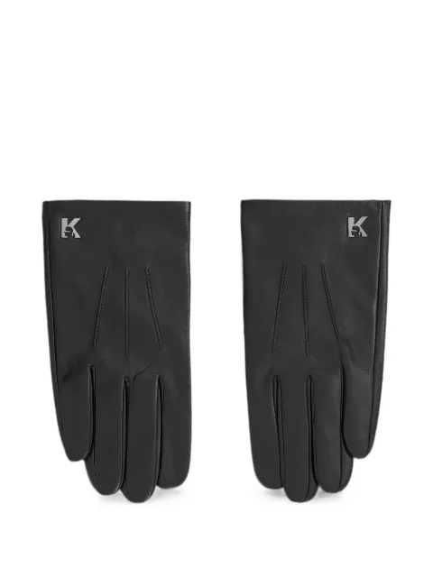 Karl Lagerfeld Jeans Handschuhe aus Leder mit Logo-Schild