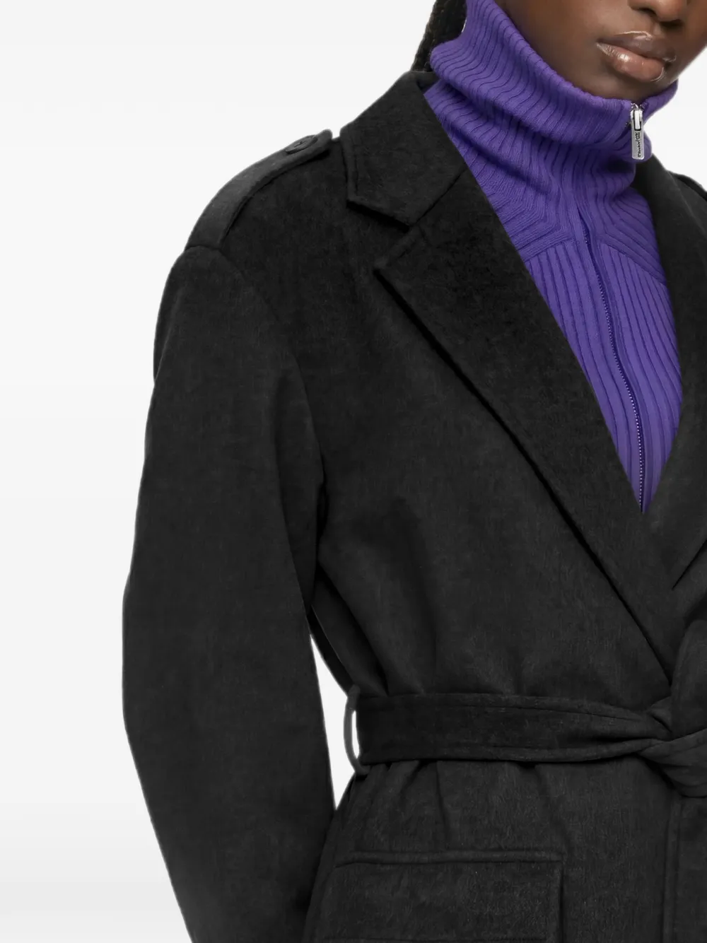 Karl Lagerfeld Jeans Jas met ceintuur Zwart