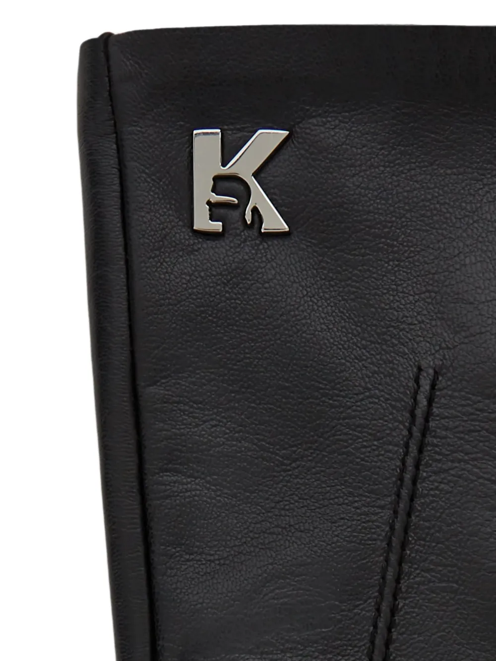 Karl Lagerfeld Jeans Leren handschoenen Zwart