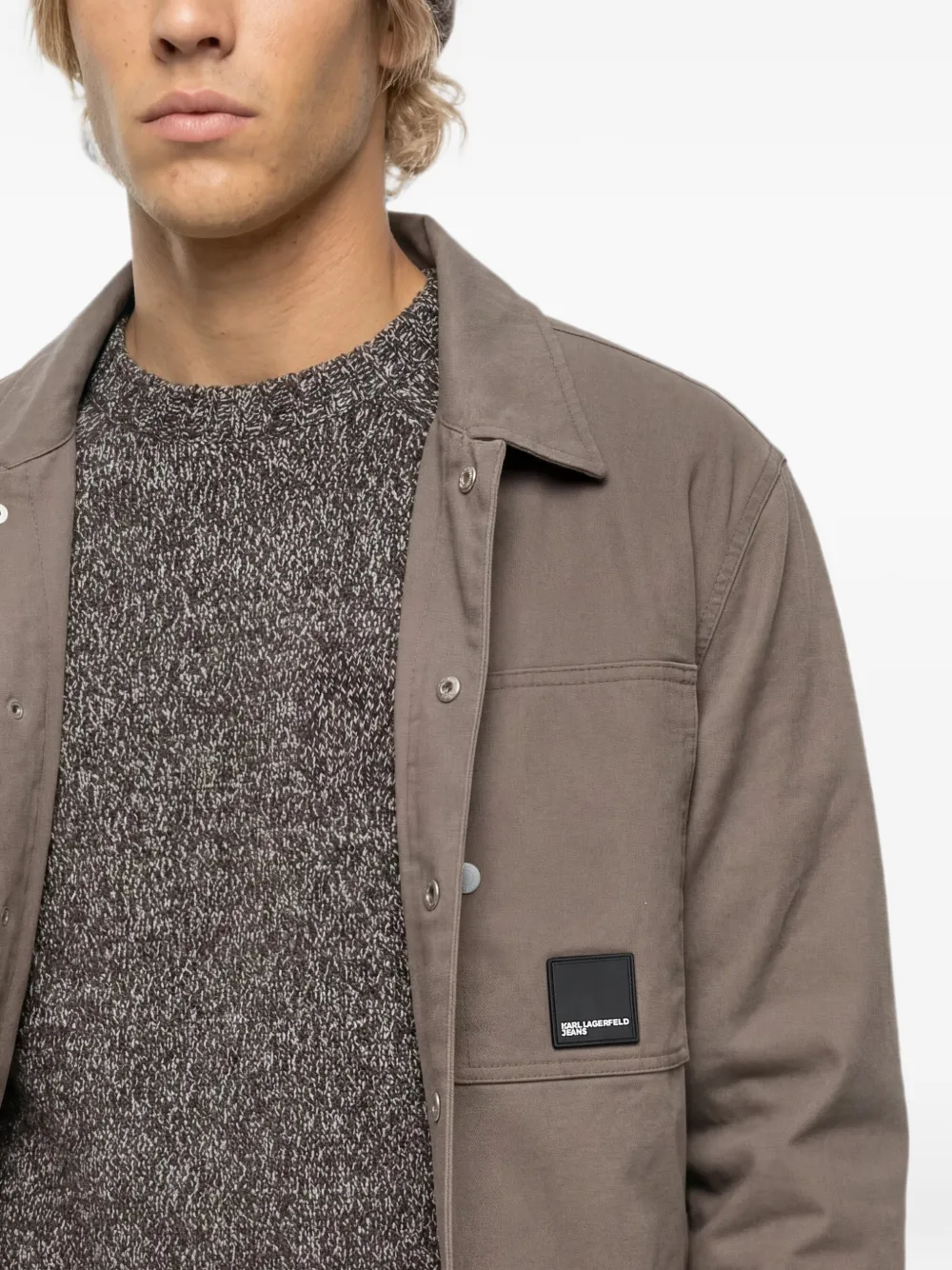 Karl Lagerfeld Jeans Shirtjack met logopatch Bruin