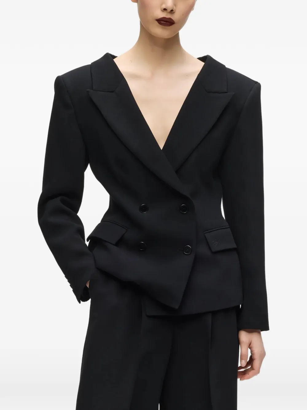 Karl Lagerfeld Karl Studio blazer met brede schouders Zwart