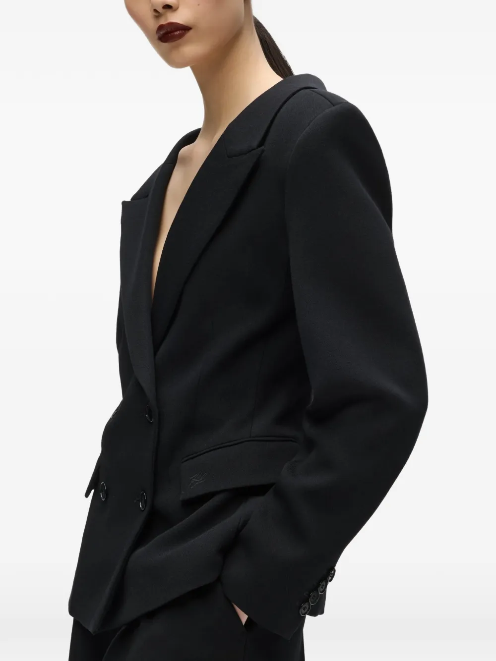 Karl Lagerfeld Karl Studio blazer met brede schouders Zwart
