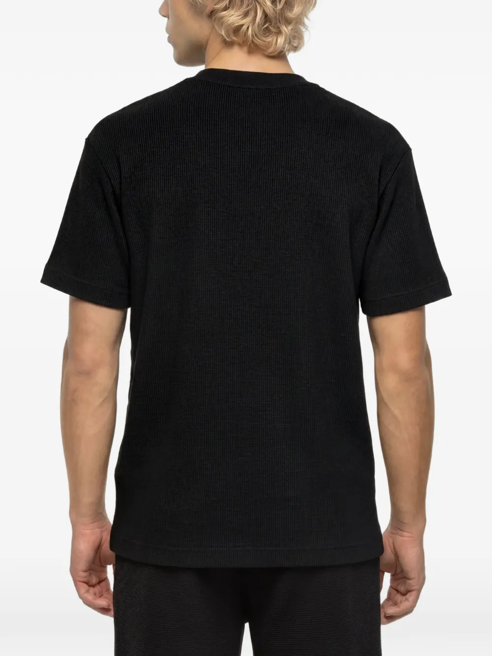 Karl Lagerfeld Jeans Ribgebreid T-shirt met logo-patch Zwart