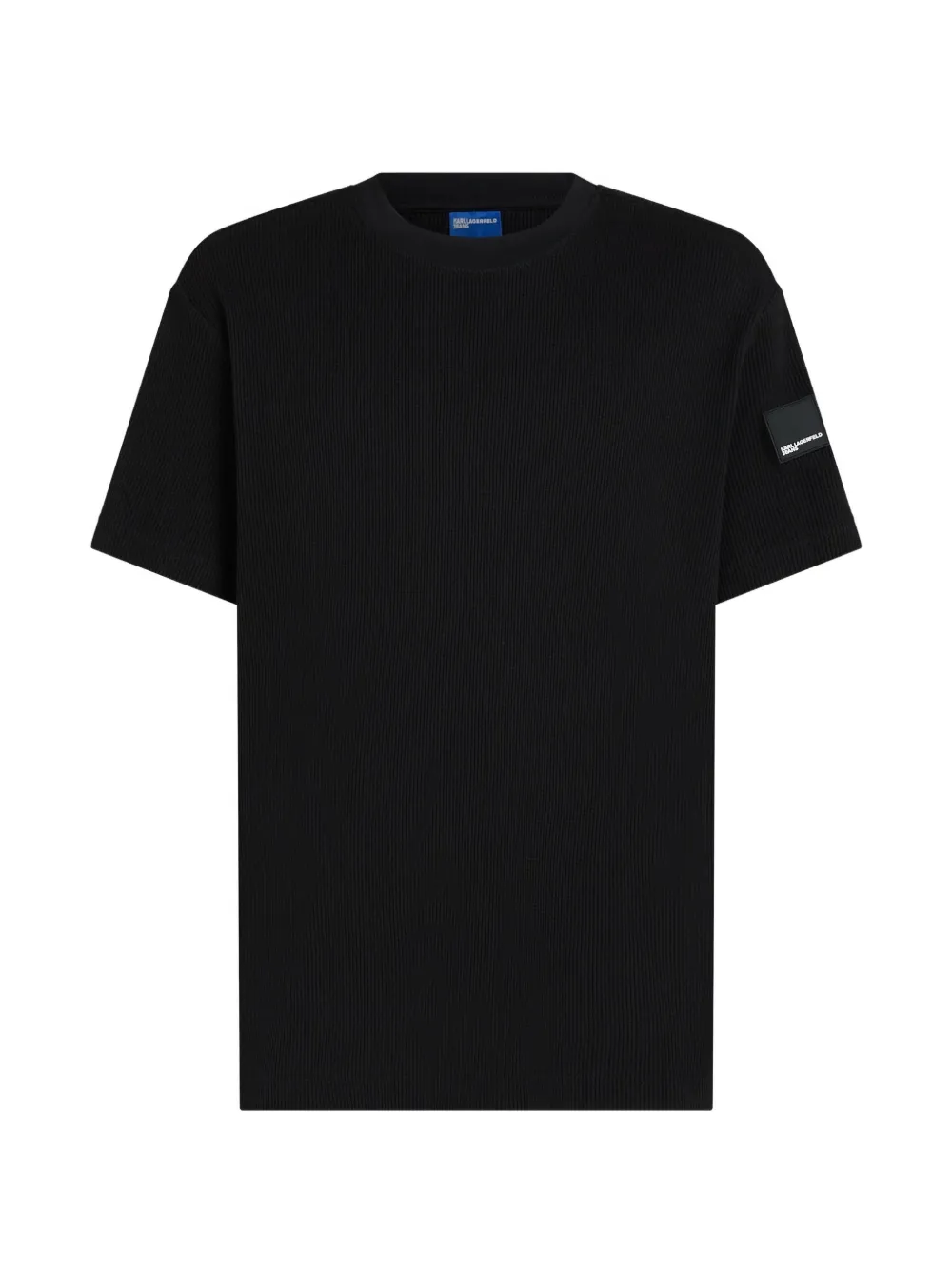 Karl Lagerfeld Jeans Ribgebreid T-shirt met logo-patch Zwart