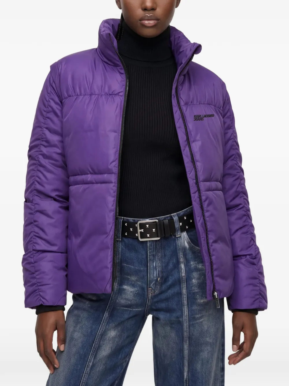 Karl Lagerfeld Jeans Donsjack met ruches Paars