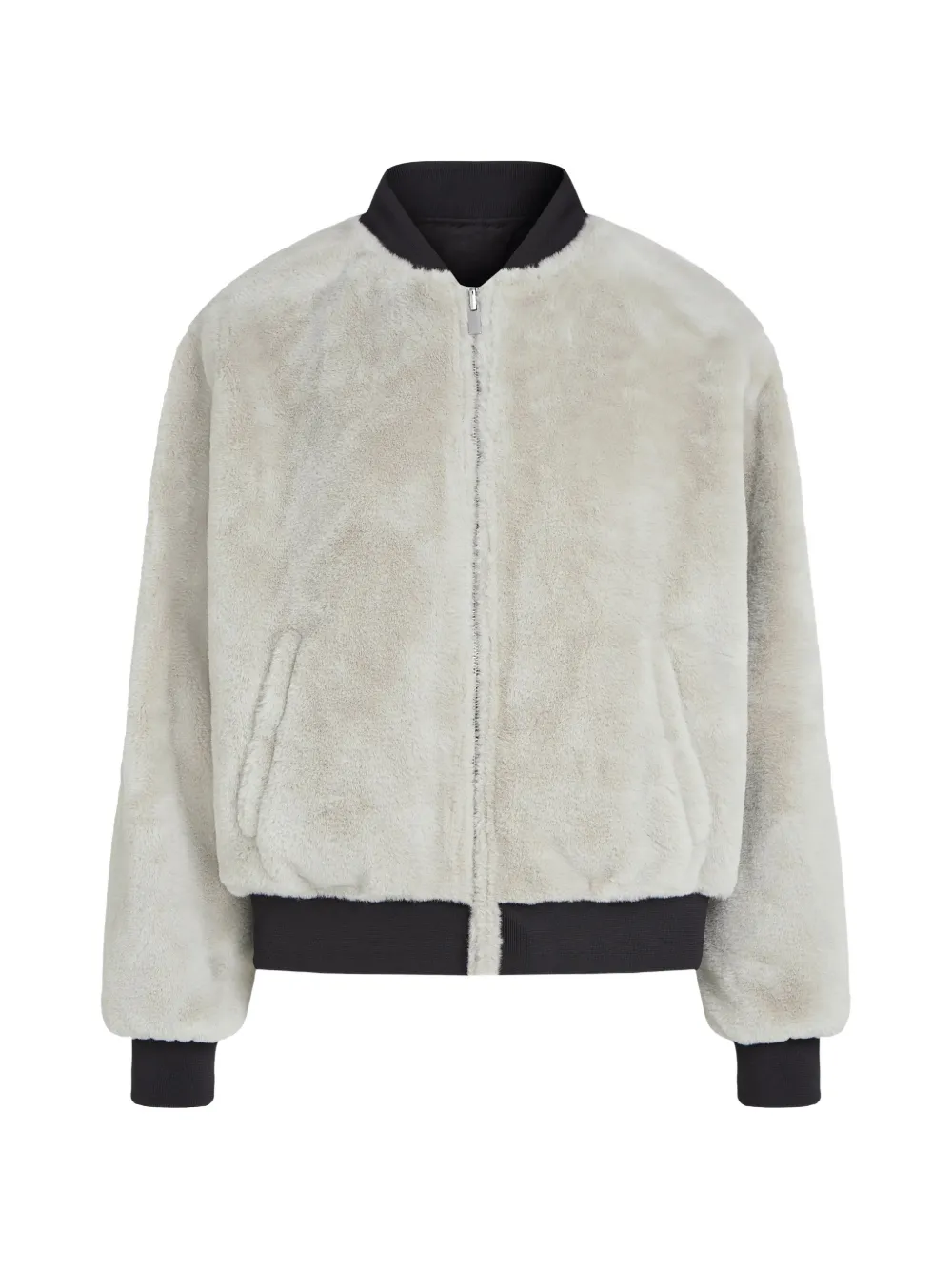 Karl Lagerfeld Jeans reversible faux-fur bomber jacket Beige