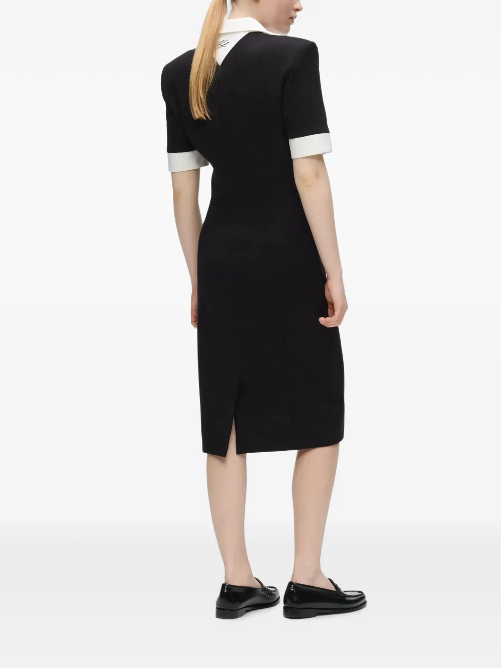 Karl Lagerfeld Jurk met contrasterende kraag Zwart