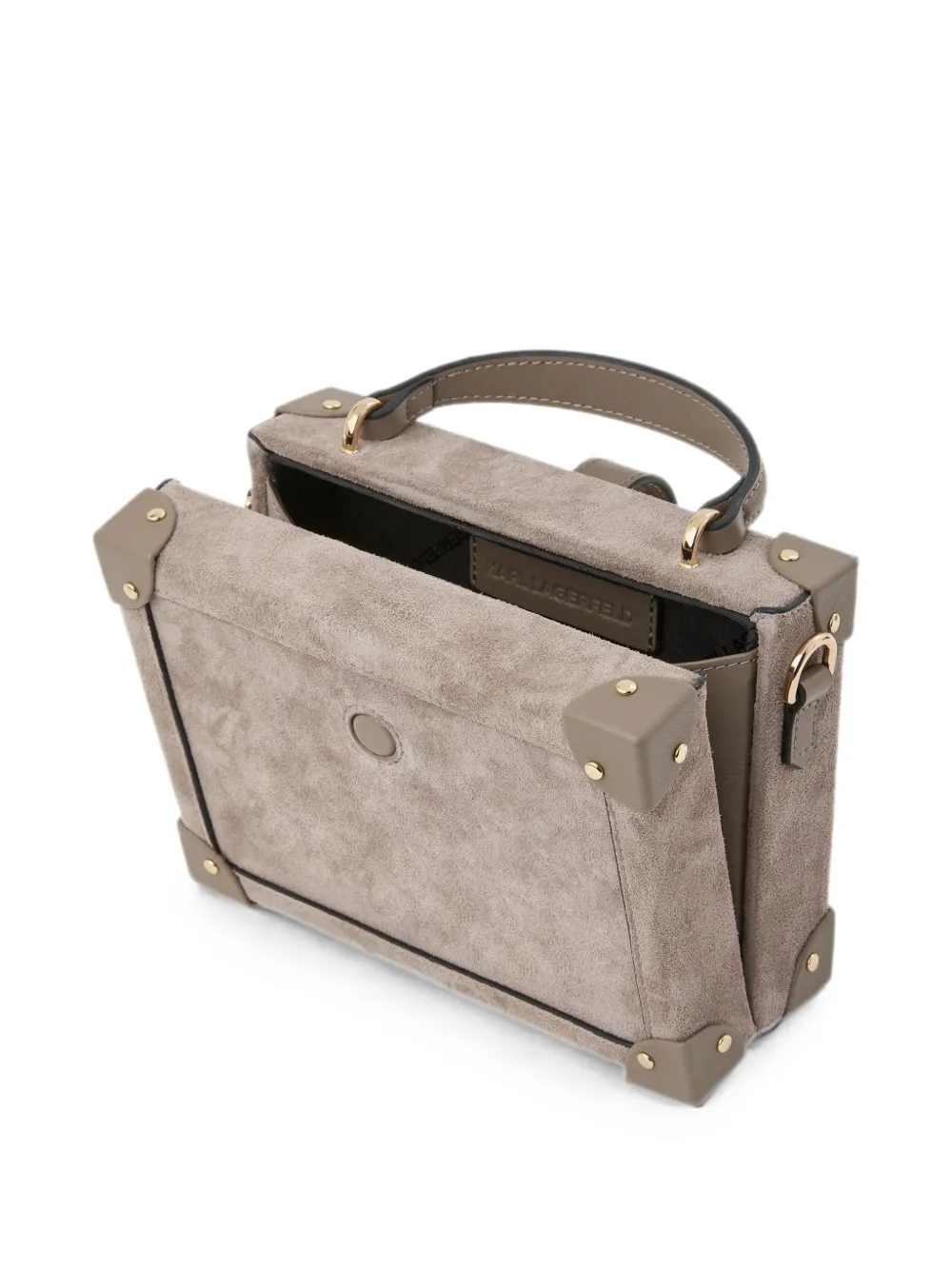 Karl Lagerfeld Kleine K Autograph suède crossbodytas Beige