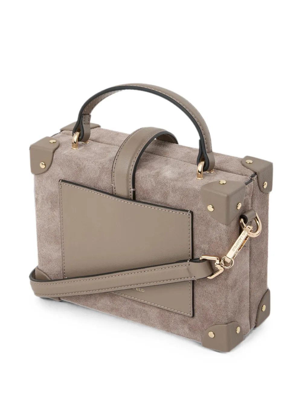 Karl Lagerfeld Kleine K Autograph suède crossbodytas Beige