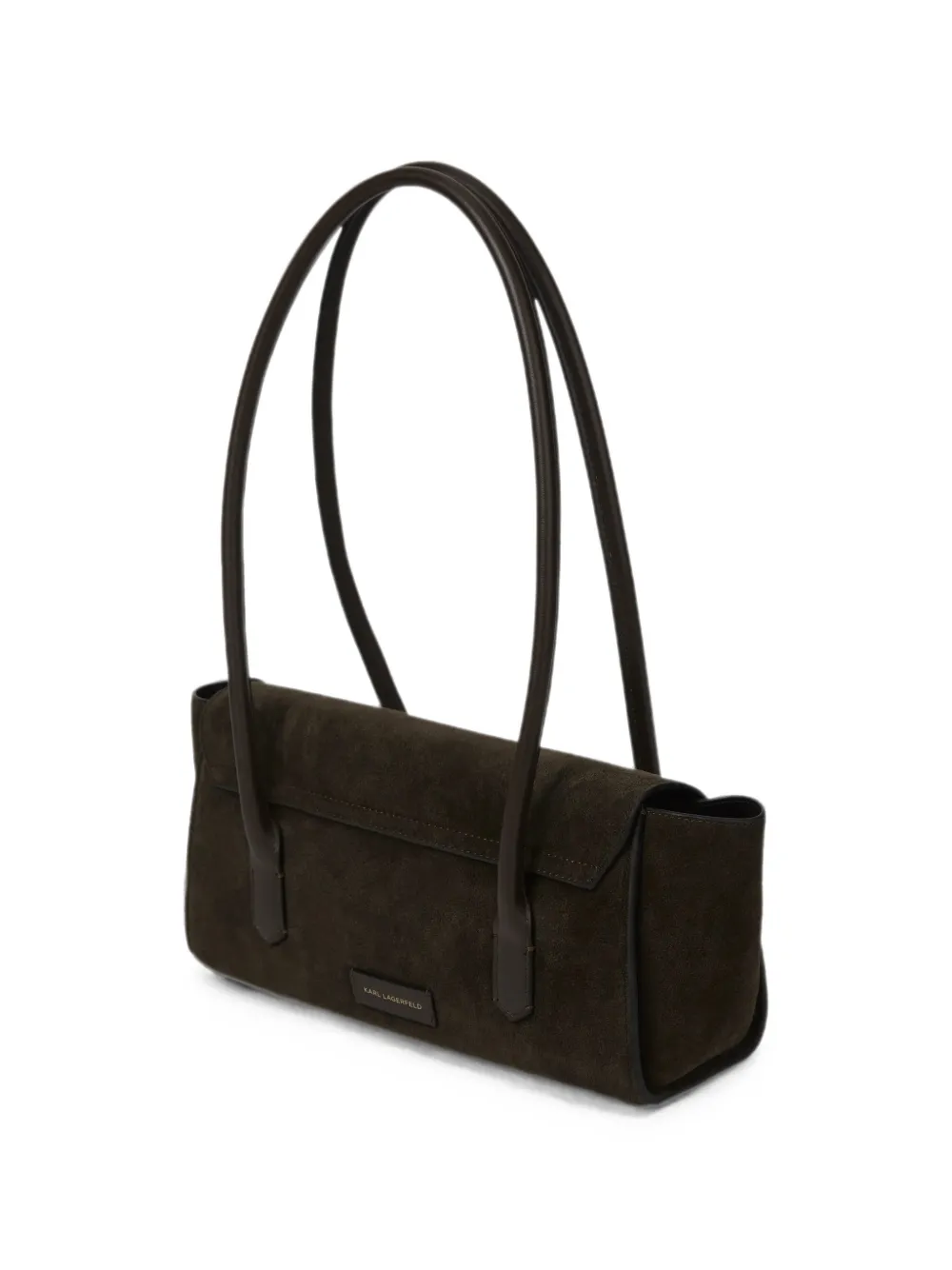 Karl Lagerfeld K Signature suède schoudertas Bruin