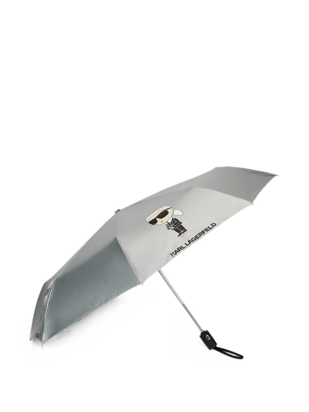 Karl Lagerfeld Ikon Karl Regenschirm im Metallic-Look - Silber