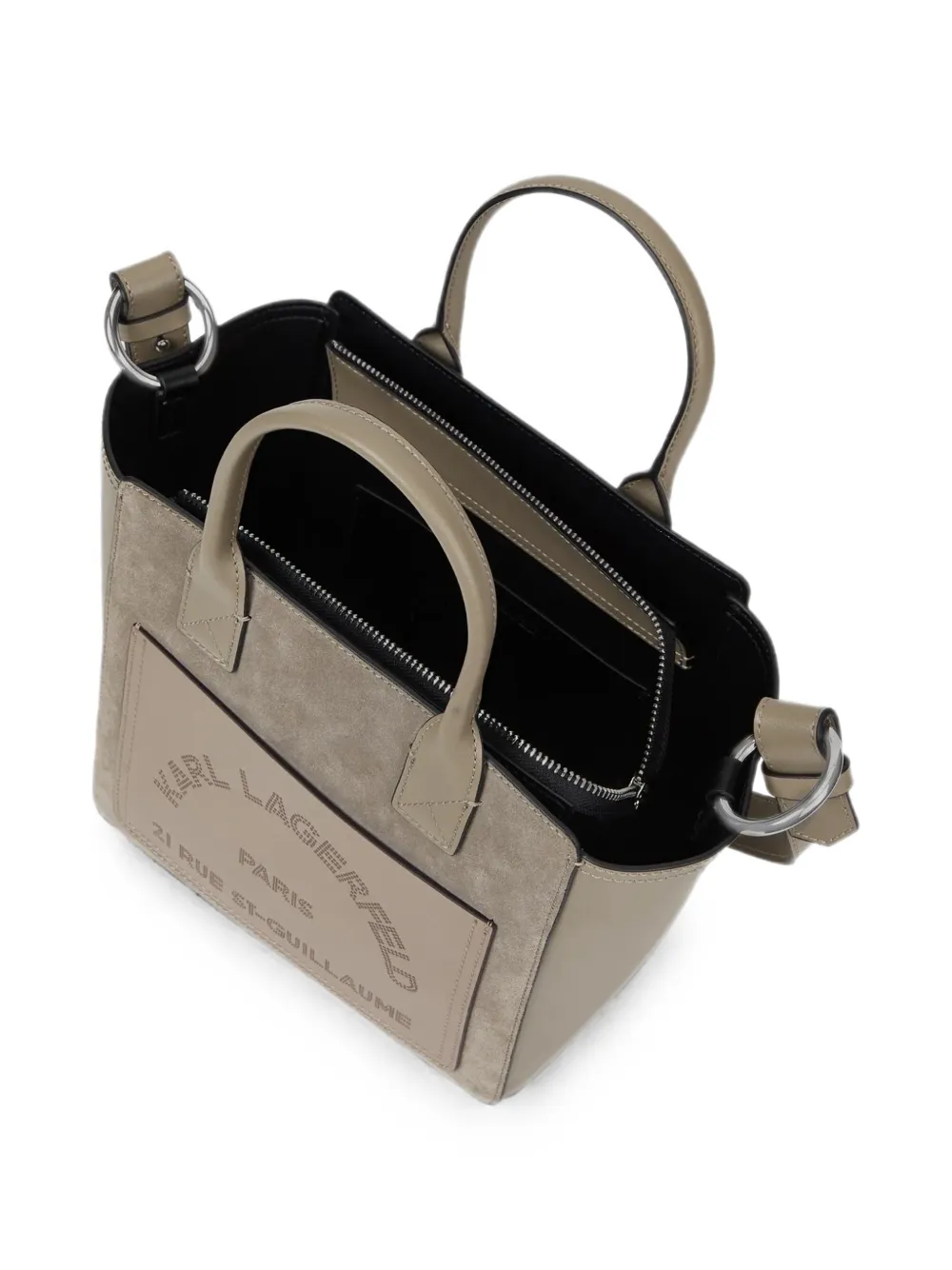 Karl Lagerfeld small K Daily suede tote bag Grijs
