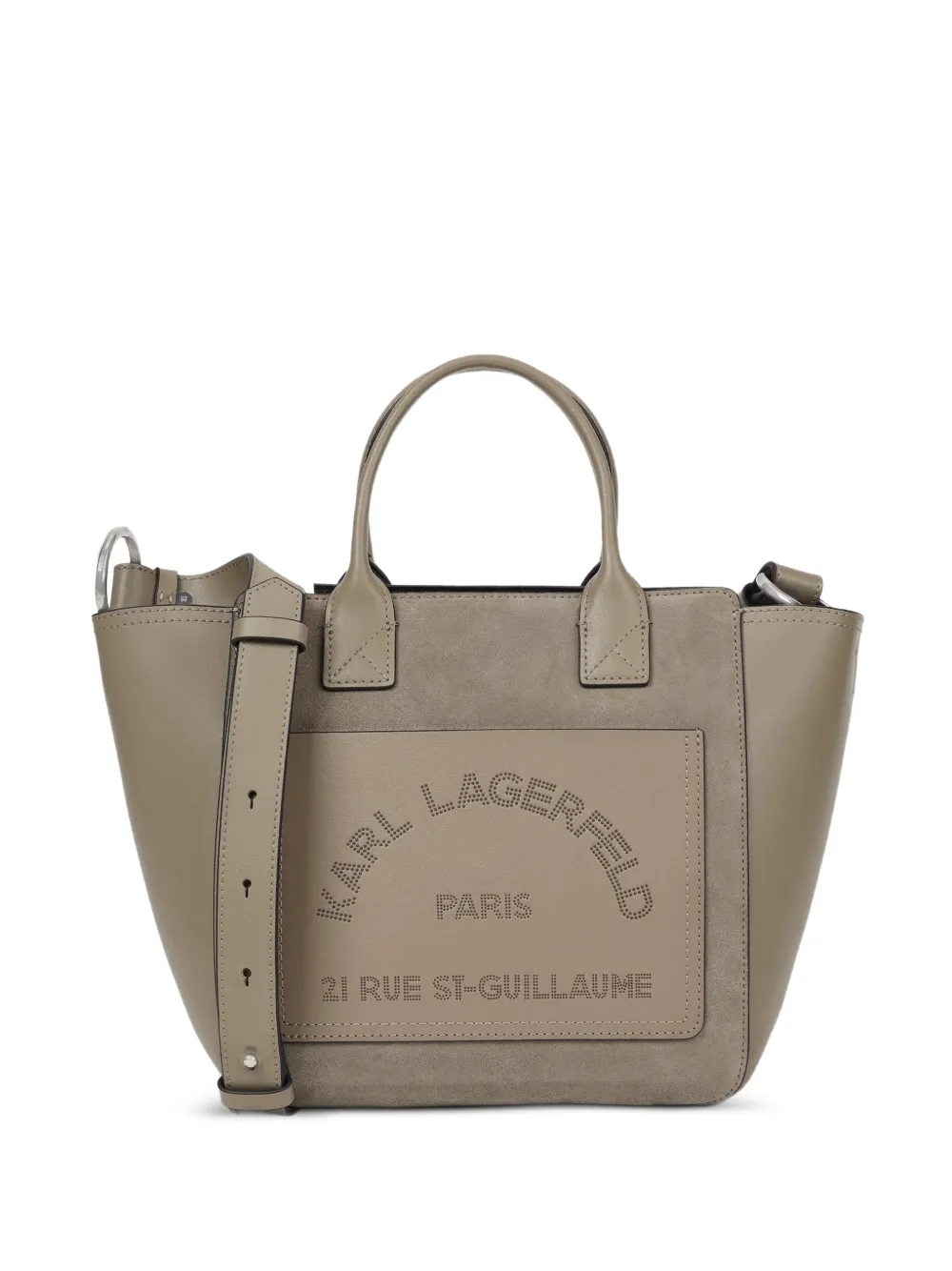 Karl Lagerfeld small K Daily suede tote bag Grijs