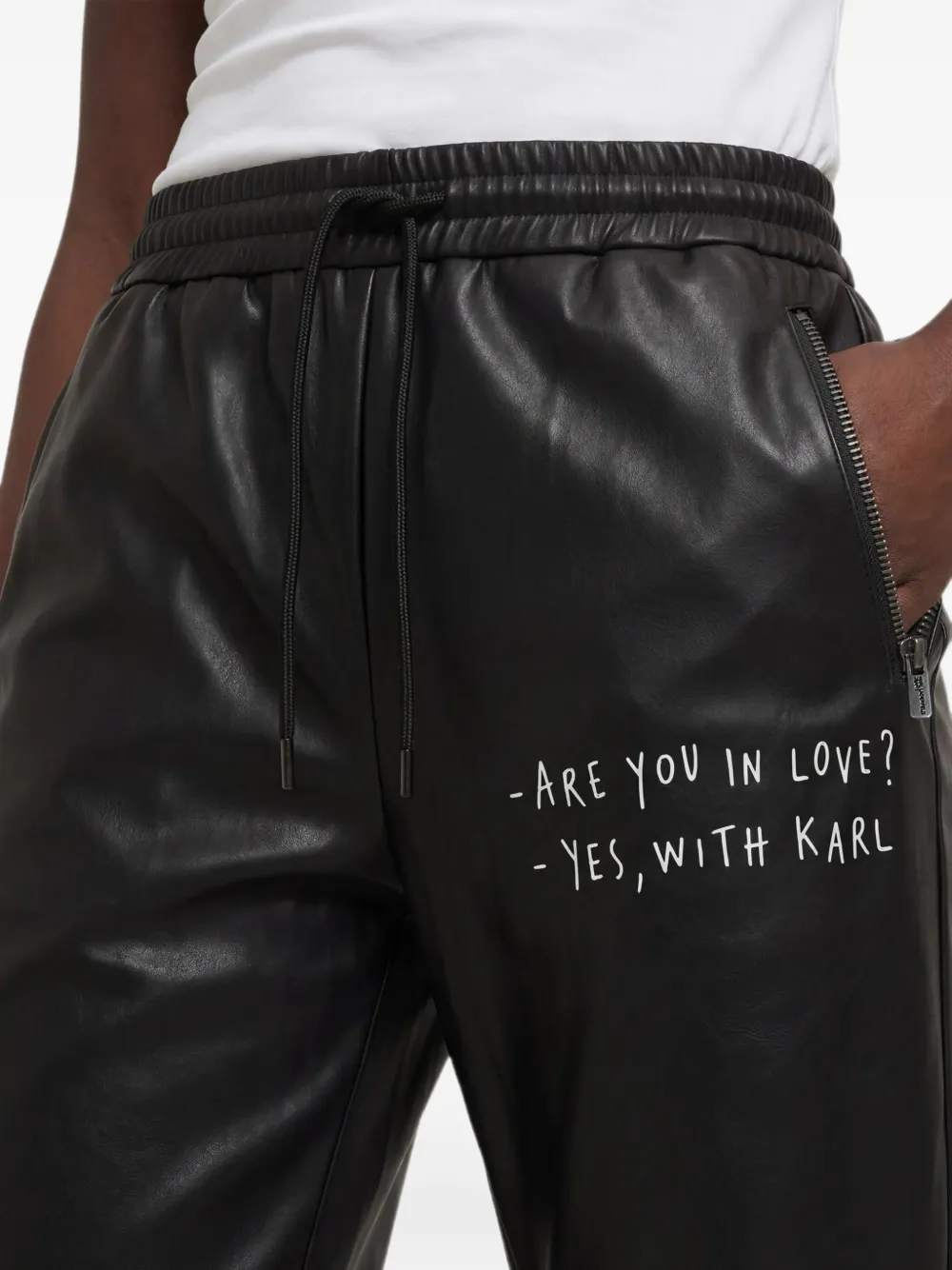 Karl Lagerfeld Jeans x Pietro Terzini trainingsbroek met tekst Zwart