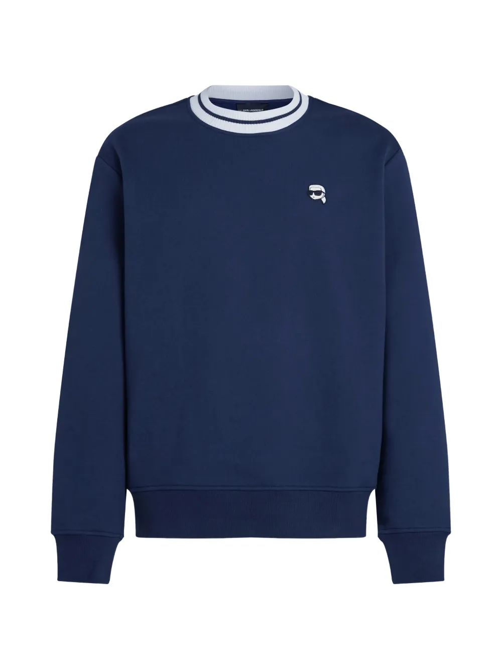 Karl Lagerfeld Ikon Sweatshirt mit gestreiftem Ausschnitt - Blau
