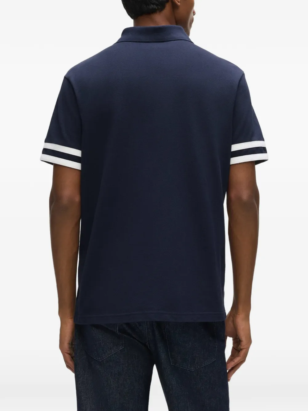Karl Lagerfeld Ikon katoenen poloshirt met gestreepte mouwen Groen