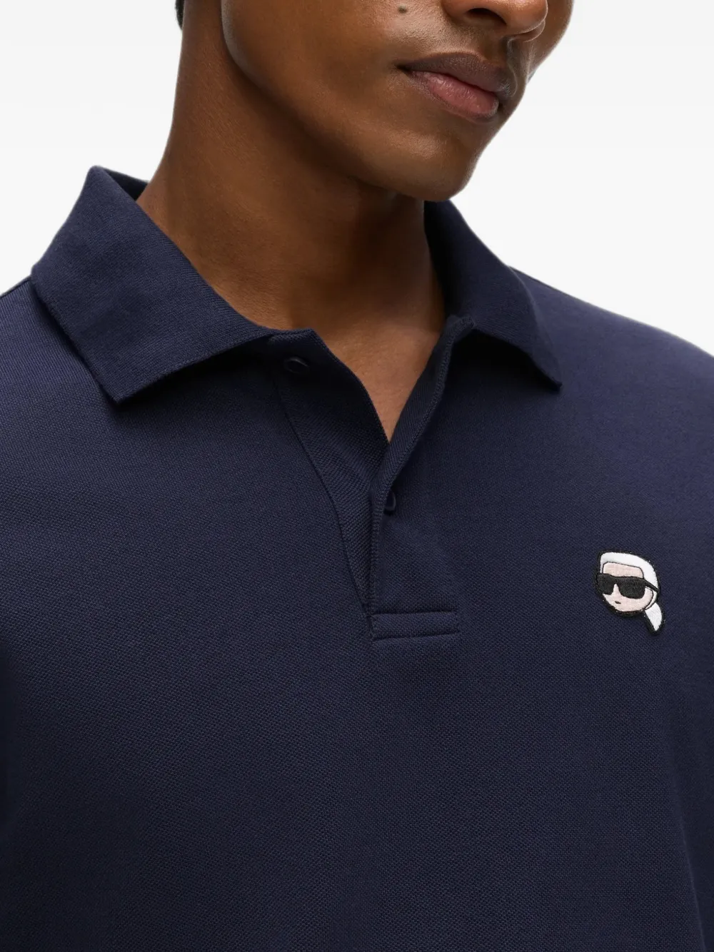 Karl Lagerfeld Ikon katoenen poloshirt met gestreepte mouwen Groen