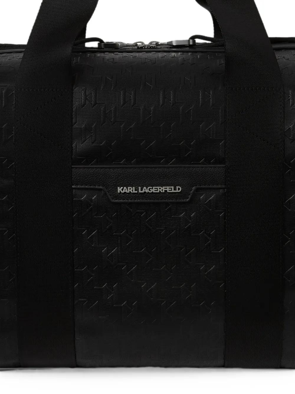 Karl Lagerfeld Weekendtas met monogram en geperforeerde details Zwart