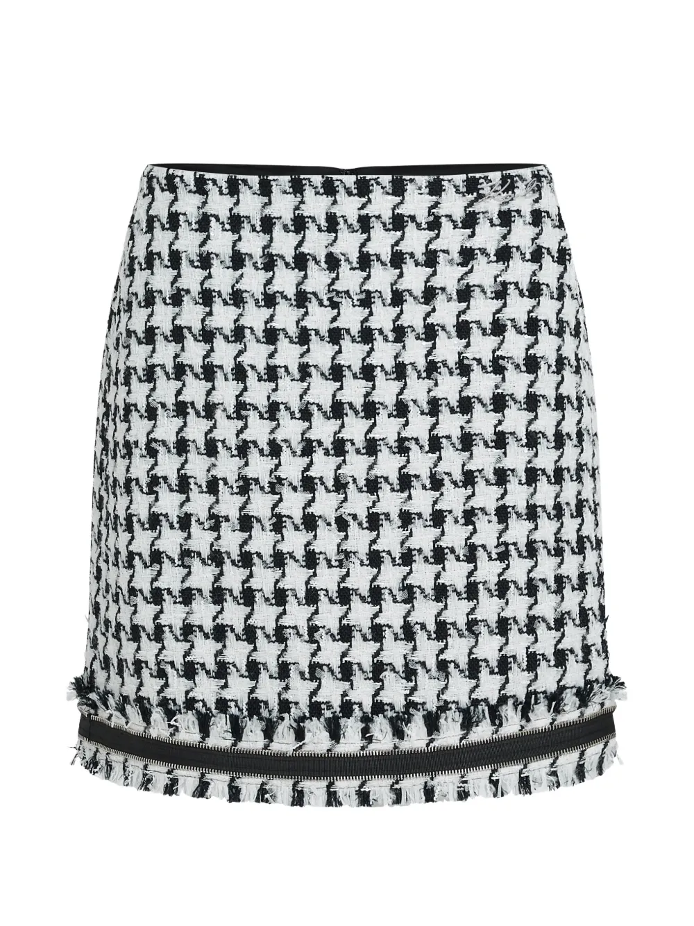 Karl Lagerfeld Bouclé-Minirock mit Hahnentrittmuster - Weiß