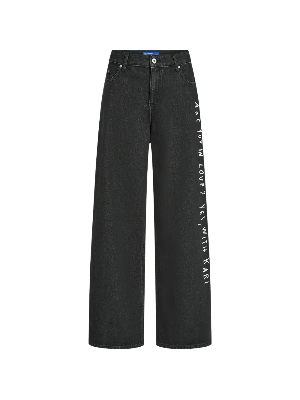 Karl Lagerfeld Jeans x Pietro Terzini low-waist jeans met wijde pijpen Zwart