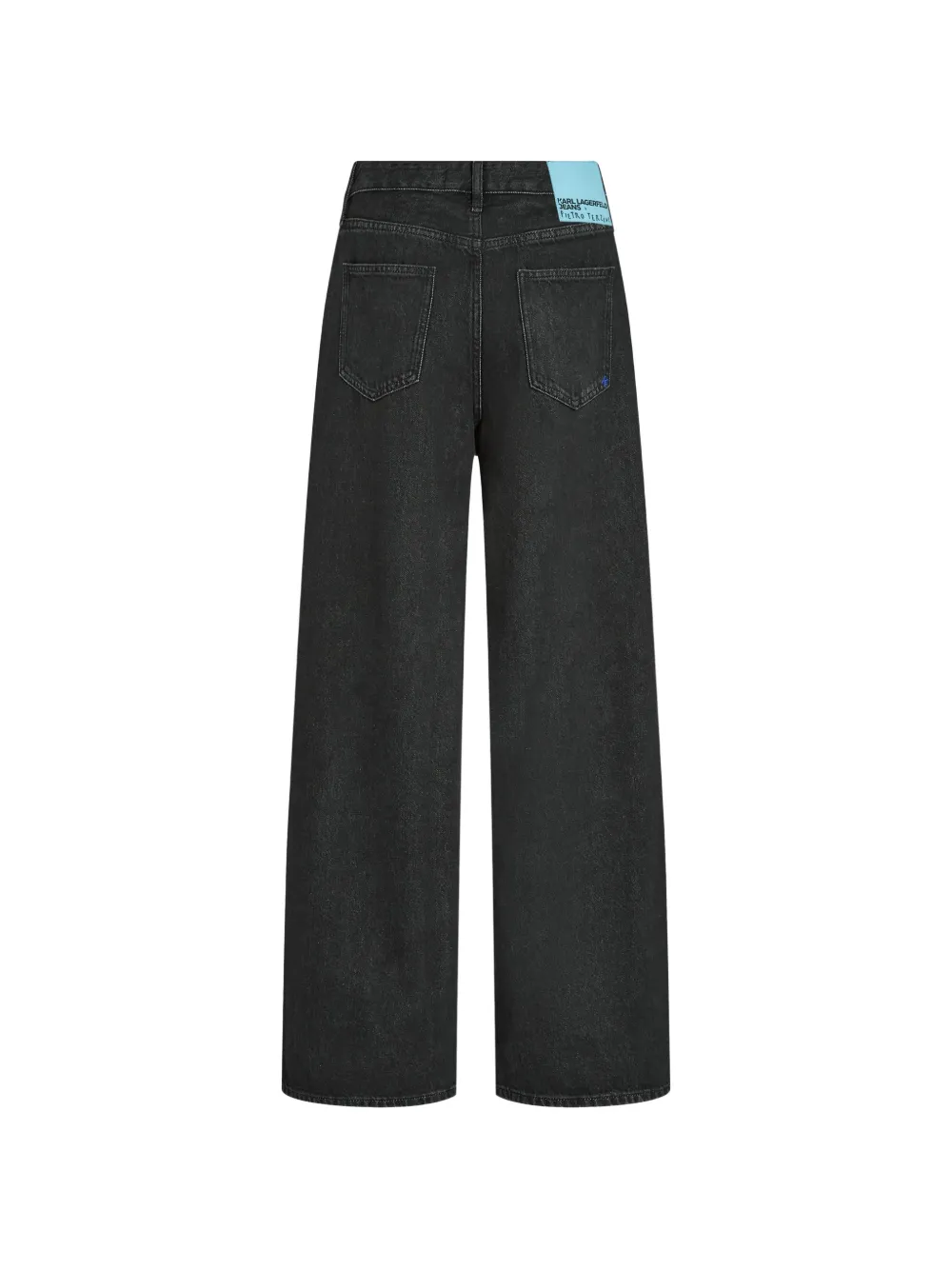 Karl Lagerfeld Jeans x Pietro Terzini low-waist jeans met wijde pijpen Zwart