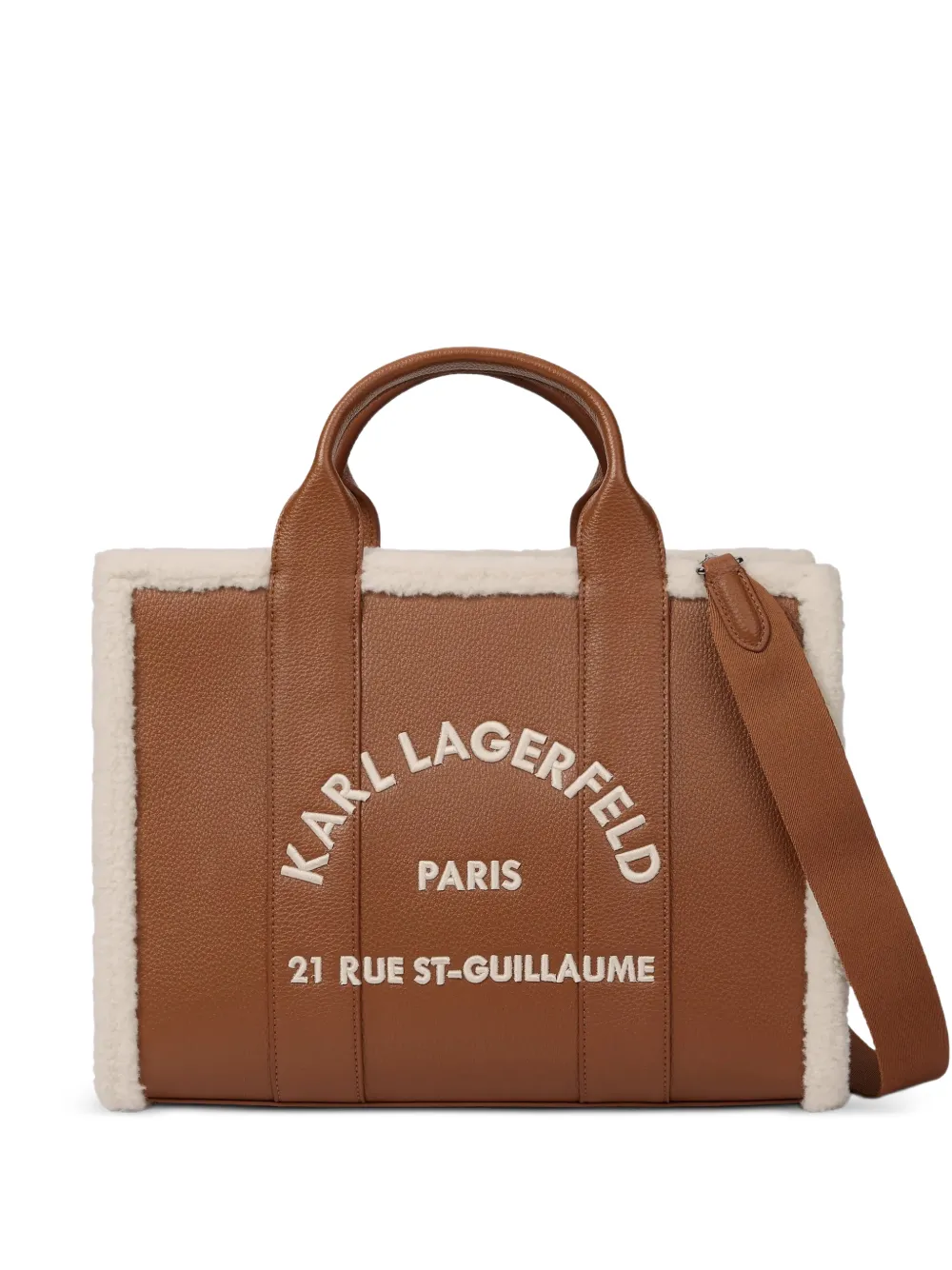 Karl Lagerfeld Borsa tote Rue St-Guillaume media - Marrone