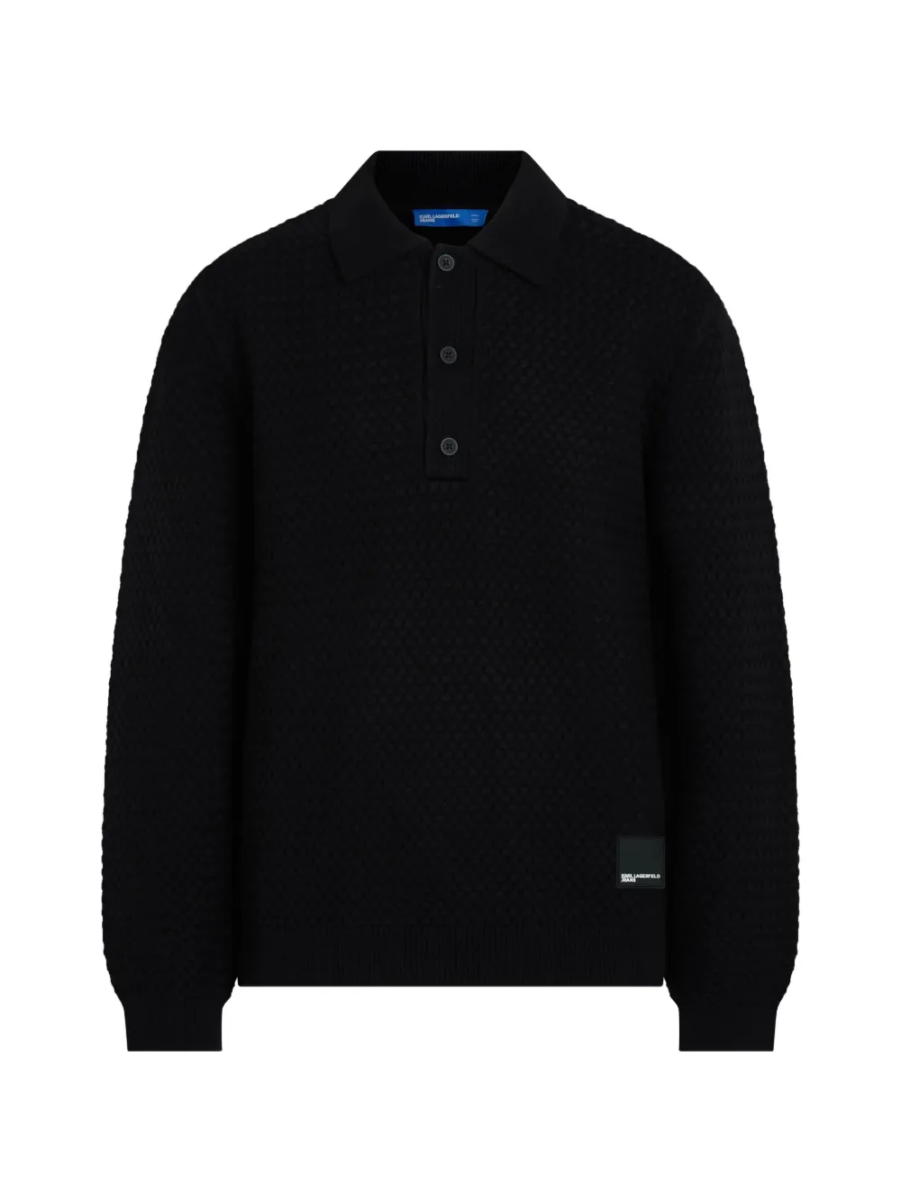 Karl Lagerfeld Jeans Gestricktes Poloshirt - Schwarz