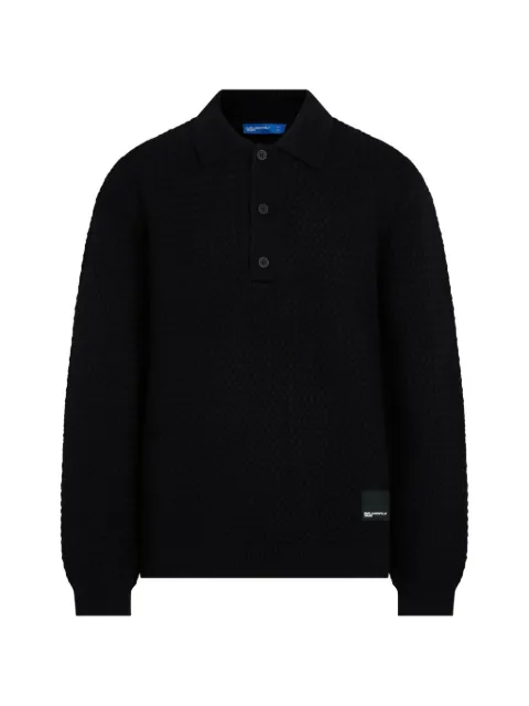 Karl Lagerfeld Jeans long-sleeved knit polo shirt