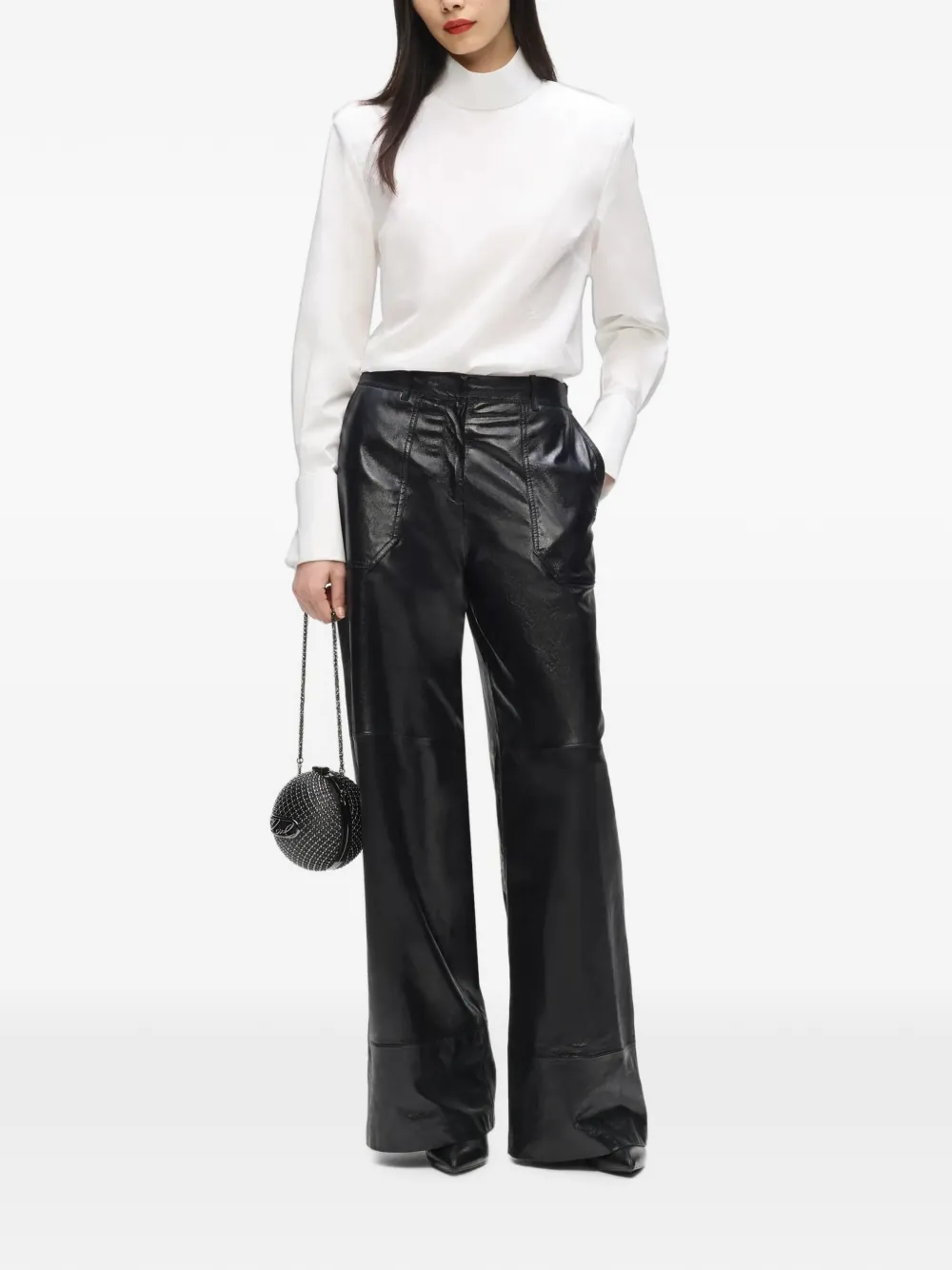 Karl Lagerfeld Blouse met hoge hals Wit