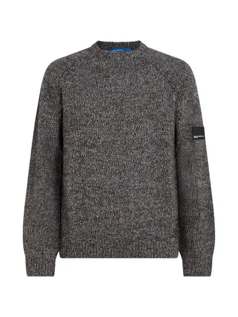 Karl Lagerfeld Jeans melange-knit raglan-sleeve sweater