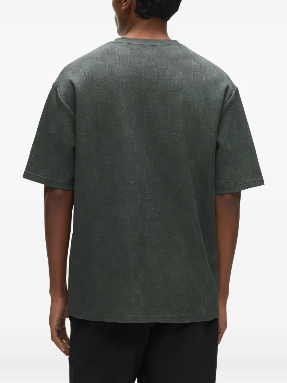 Karl Lagerfeld Monogram Checked T-shirt In Multi