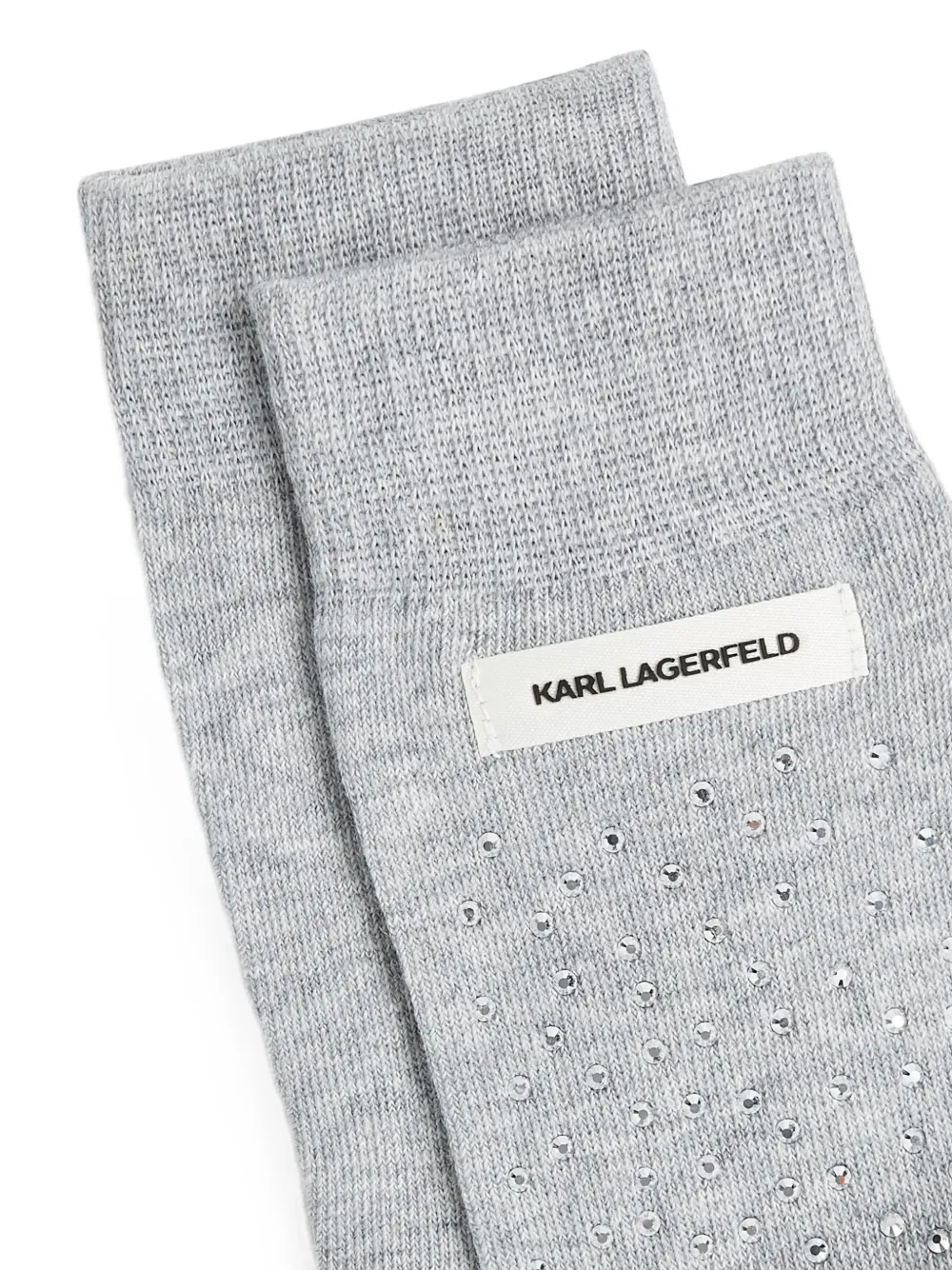 Karl Lagerfeld Sokken met logo en stras Grijs