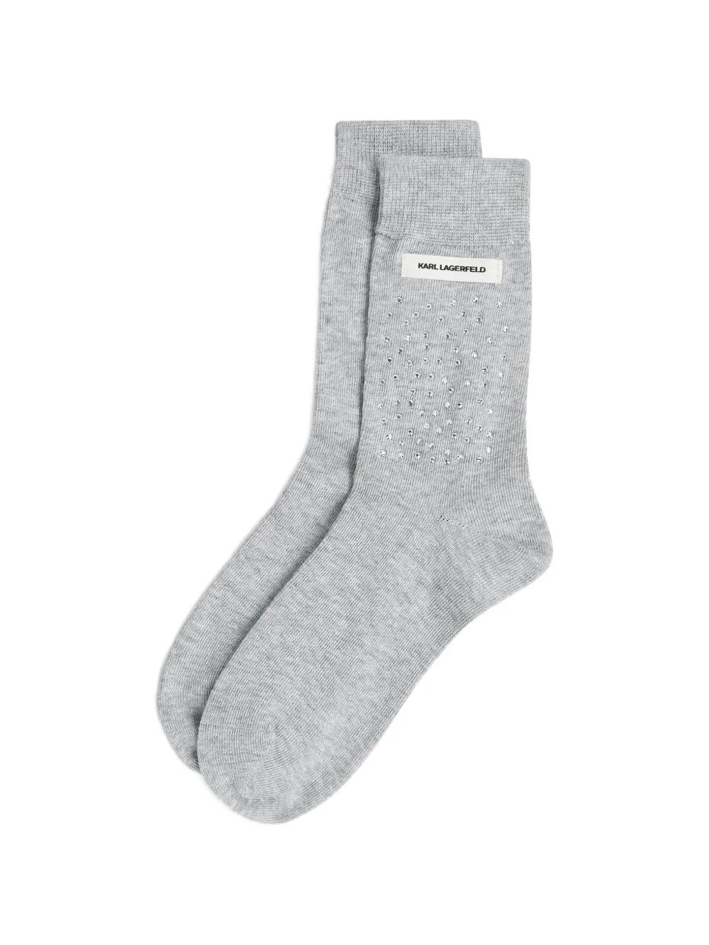 Karl Lagerfeld Calzini con logo e strass - Grigio