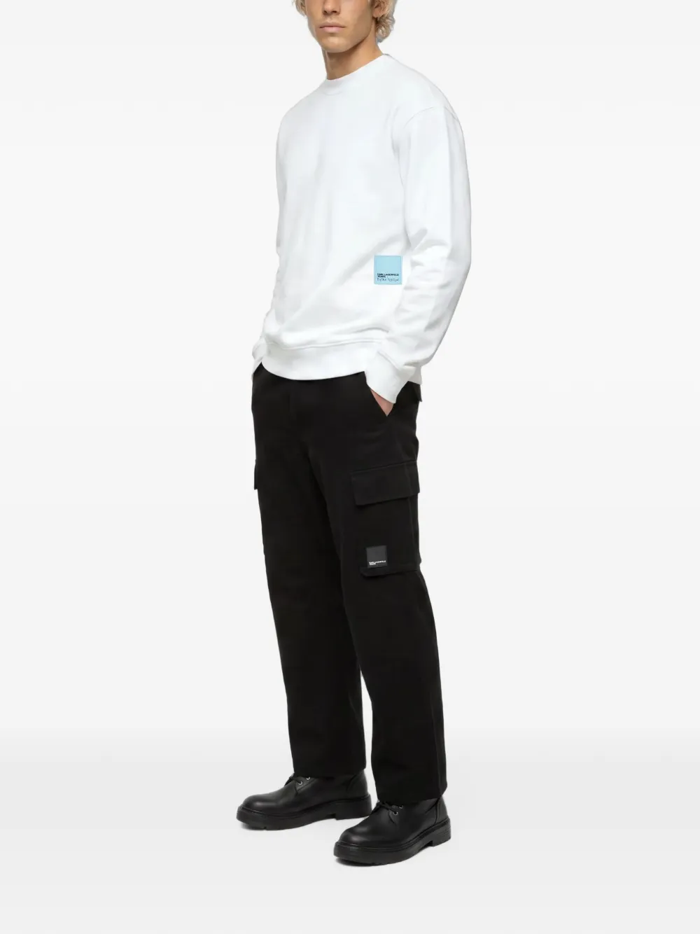 Karl Lagerfeld Jeans x Pietro Terzini ruimvallende sweater Wit