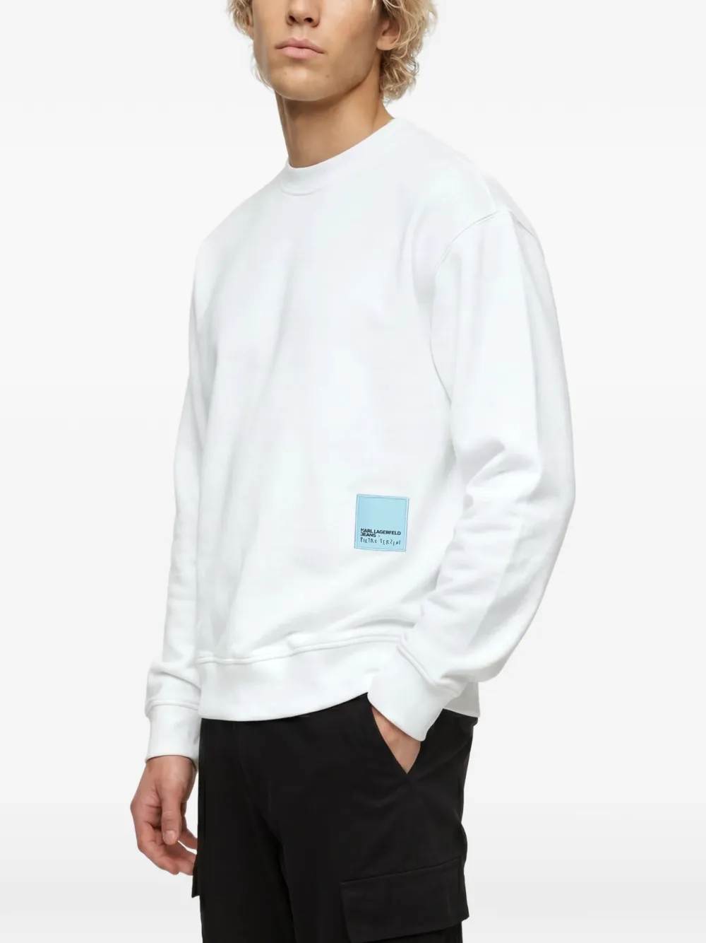 Karl Lagerfeld Jeans x Pietro Terzini ruimvallende sweater Wit