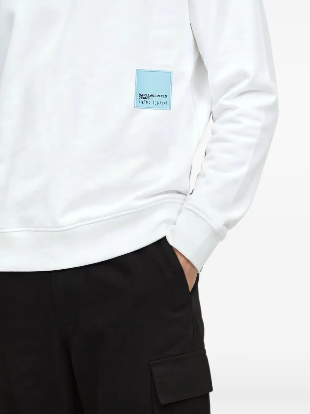 Karl Lagerfeld Jeans x Pietro Terzini ruimvallende sweater Wit