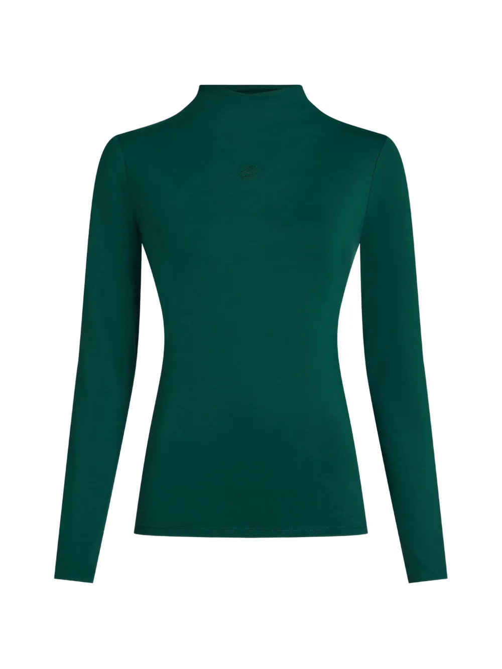 Karl Lagerfeld Top a maniche lunghe con collo rialzato - Verde