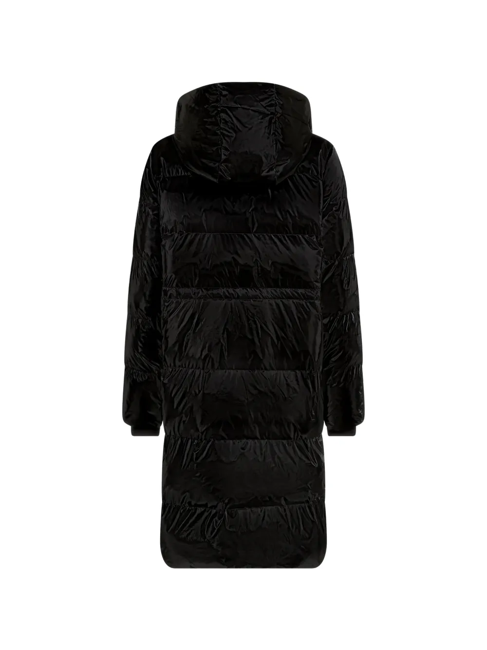 Karl Lagerfeld Jeans long shiny puffer jacket Zwart