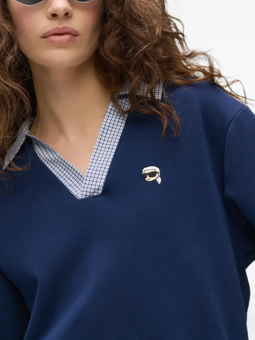 Karl Lagerfeld Ikon sweater met V-hals Blauw
