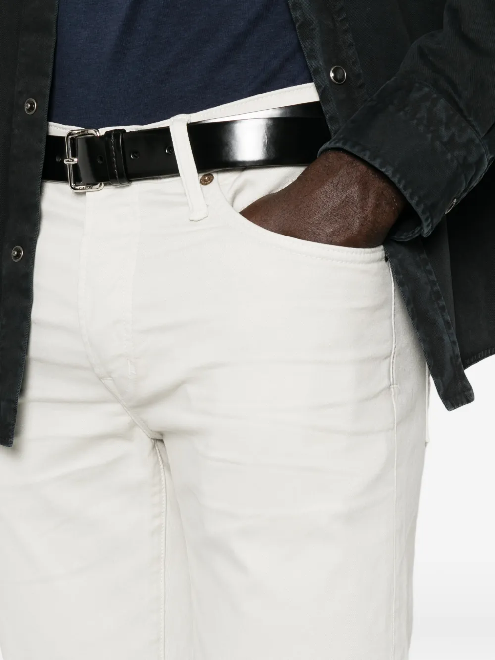 TOM FORD Broek met logopatch Beige