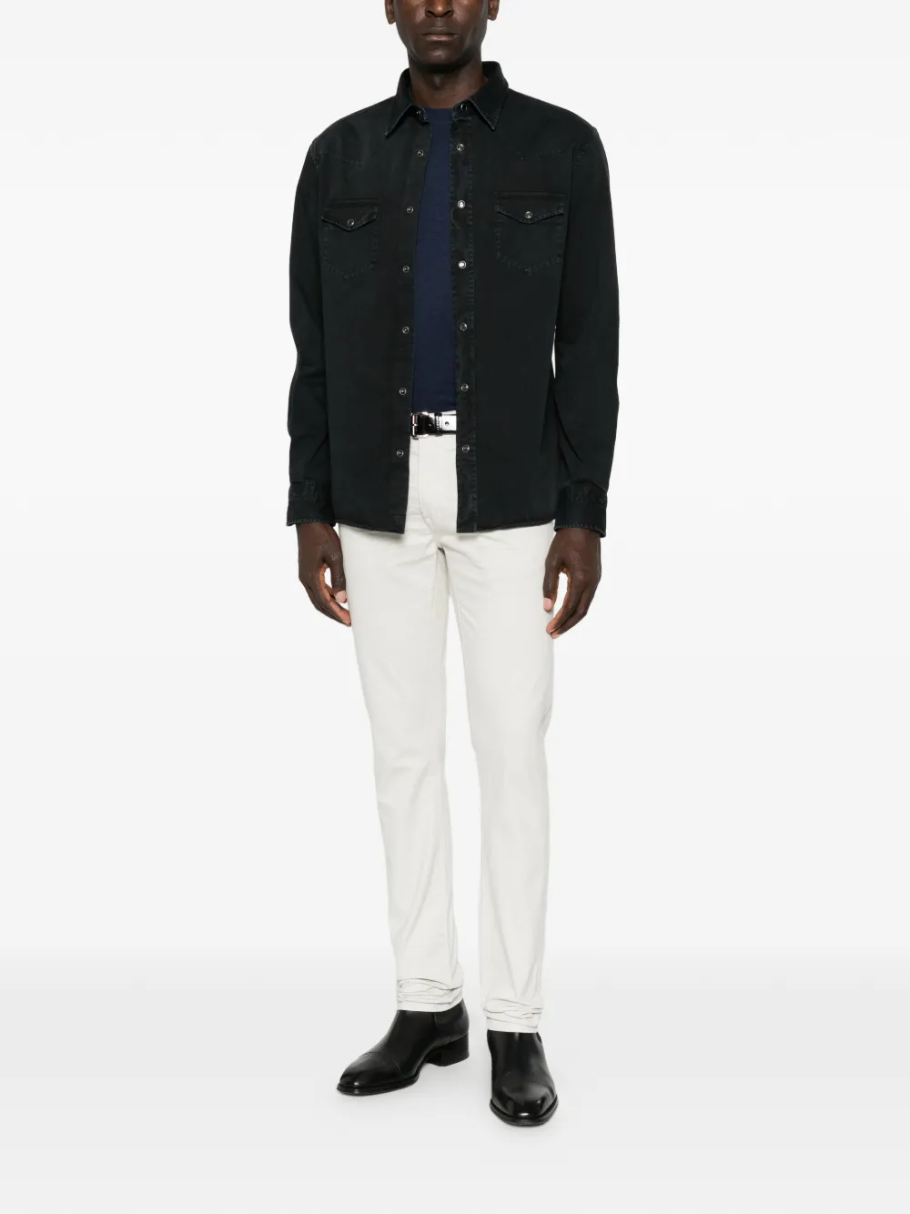 TOM FORD Broek met logopatch Beige