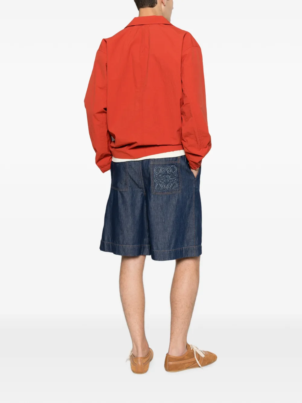 LOEWE Shorts met geborduurd Anagram en trekkoord Blauw