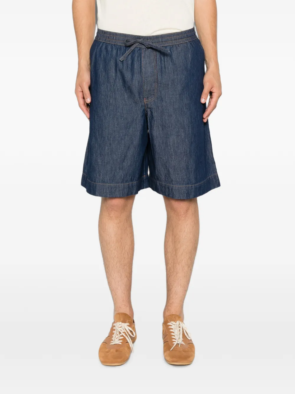 LOEWE Shorts met geborduurd Anagram en trekkoord Blauw