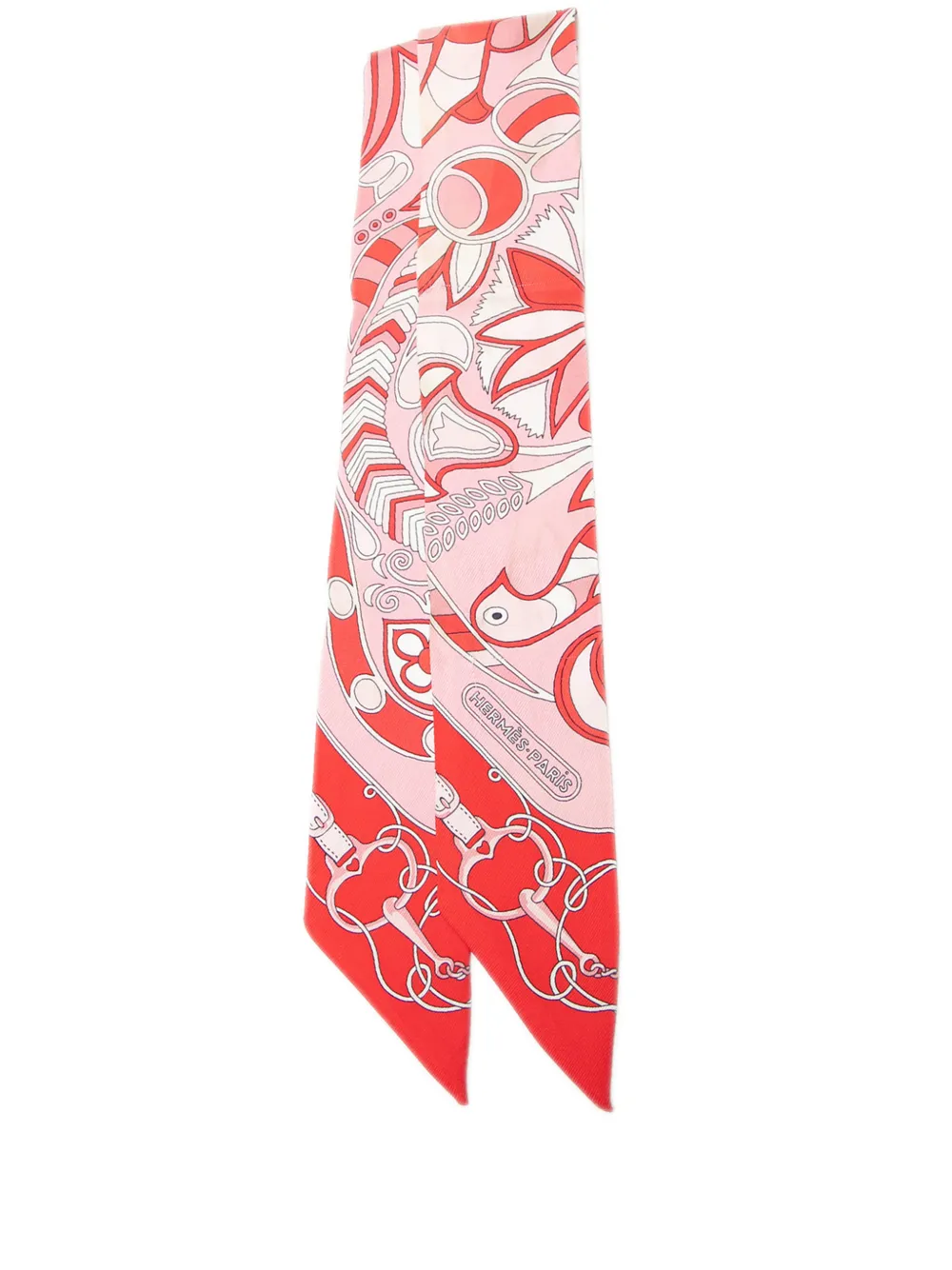 Hermès Pre-Owned 2000-2026 Folklore Silk Twilly Scarf scarves - Rosa