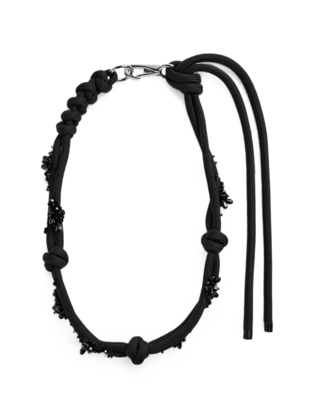 Simone Rocha Crystal-embellished Rope Belt In Black