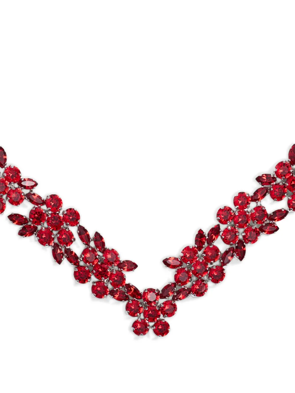 Simone Rocha V-line Floral Necklace in Red, view 2