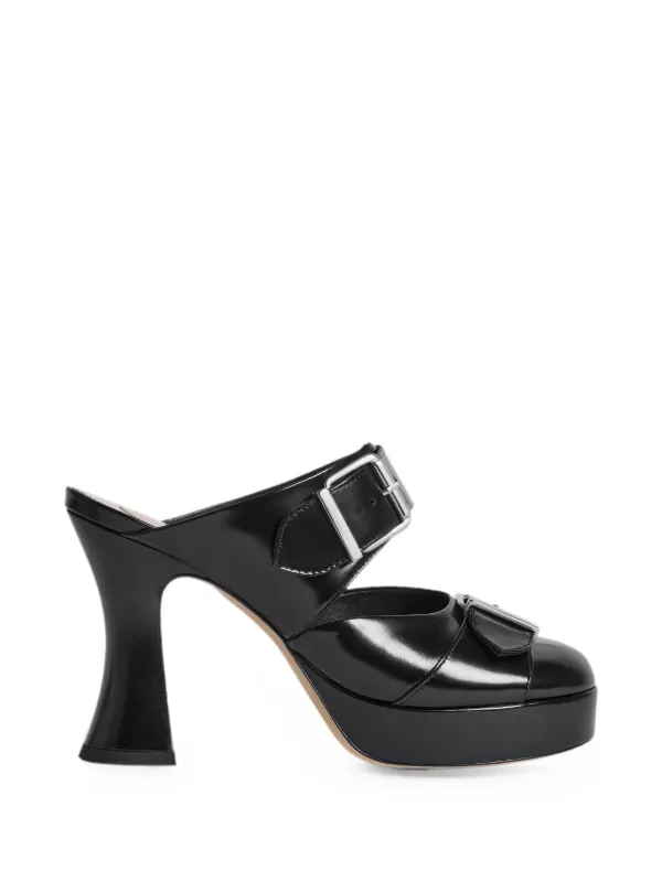 Simone Rocha Buckle-detail Sculpted-heel Mules in Black