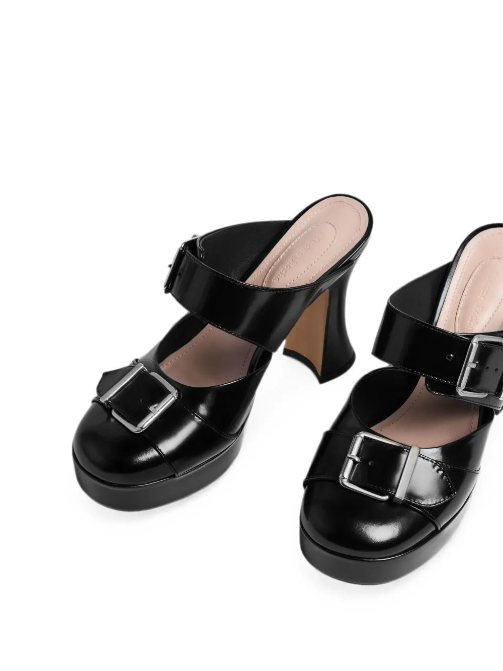 Simone Rocha buckle-detail sculpted-heel mules Zwart